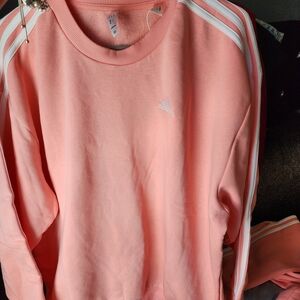 Adidas Coral Sweatshirt with White Accents